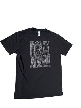 Hollywood California Graphic T-Shirt Black Men’s Medium Streetwear Tee